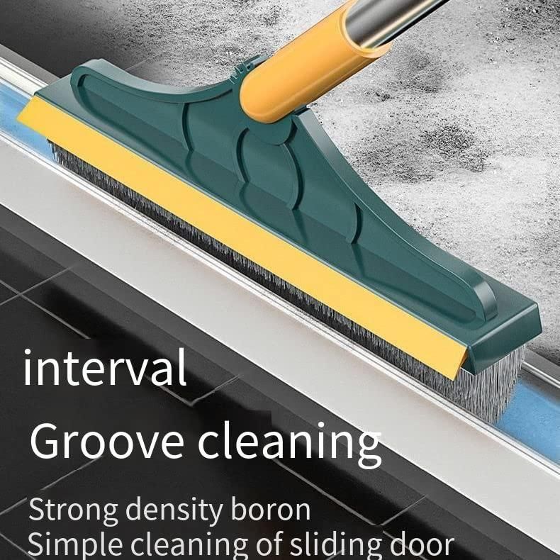 2 In 1 Floor Brush With Long Handle Wiper Stiff Bristle