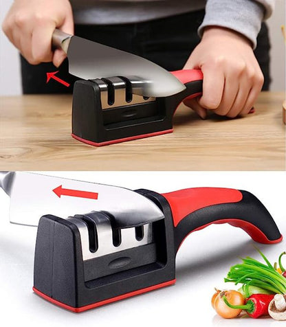 3-in-1 Knife Sharpener With Fruit And Meat Knife Peeler.