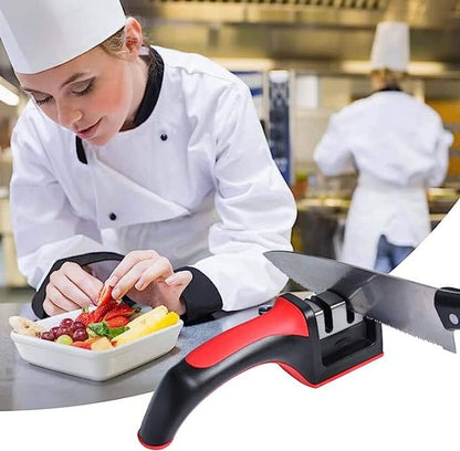 3-in-1 Knife Sharpener With Fruit And Meat Knife Peeler.