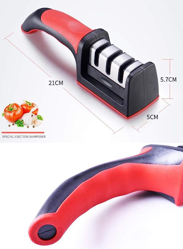 3-in-1 Knife Sharpener With Fruit And Meat Knife Peeler.